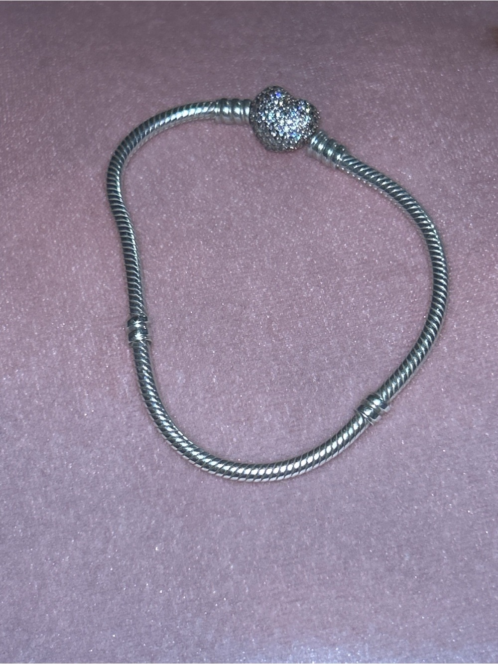 Authentic Pandora 925 Sterling Silver Sparkle Heart Charm